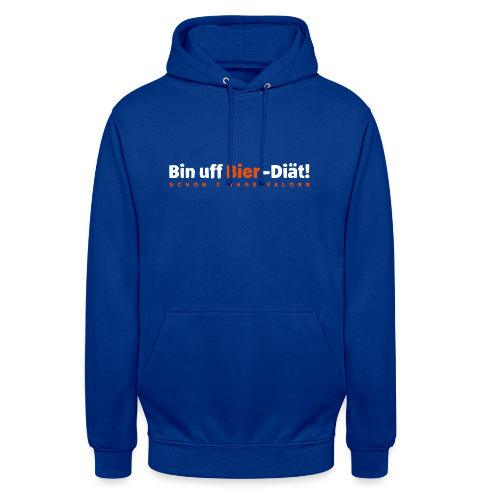 Bin uff Bier-Diät! (schon 3 Tage valorn) - Unisex Hoodie - Royalblau