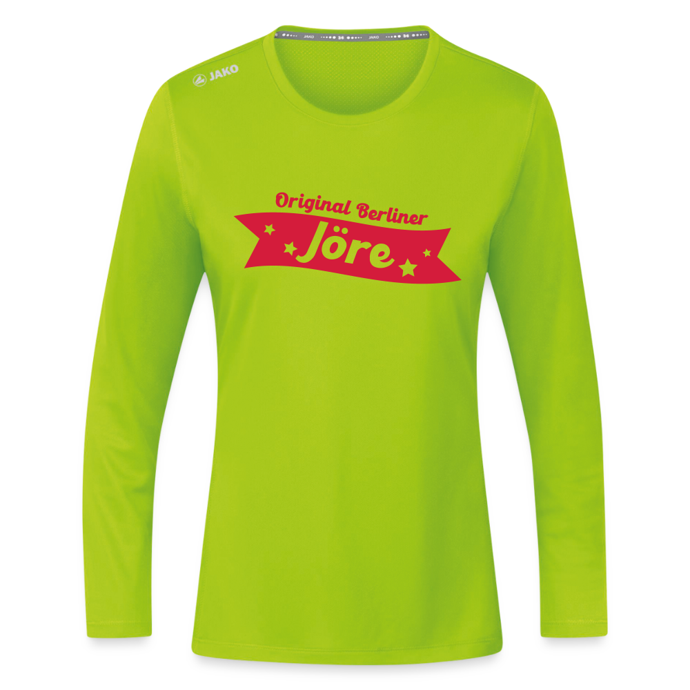 Berliner Jöre - Frauen Sport Langarmshirt - Neongrün