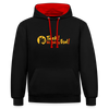Tach! Ick steh uff Esel! - Kontrast Hoodie - Schwarz/Rot