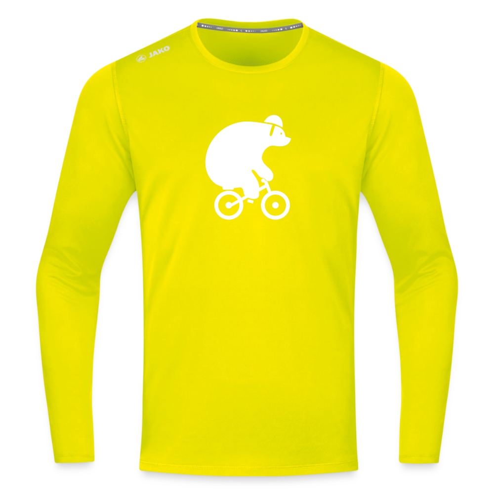 Fahrradbär - Männer Sport Langamshirt - Neongelb