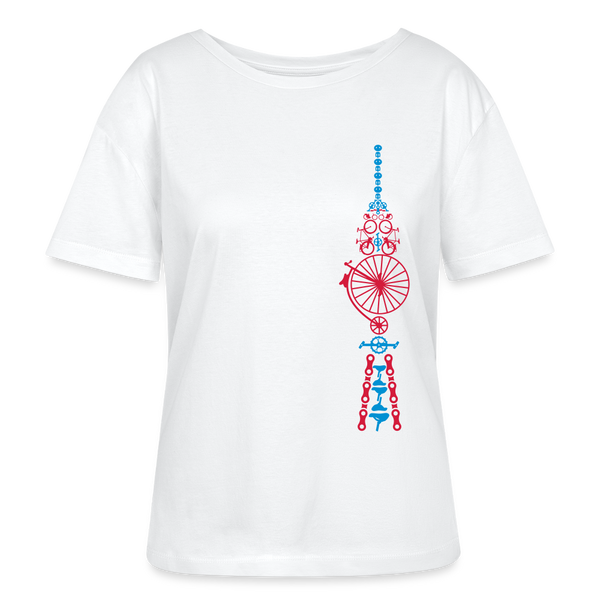 Fernsehturm der Fahrräder - Relaxed Rundhals Frauen Bio-T-Shirt - Weiß