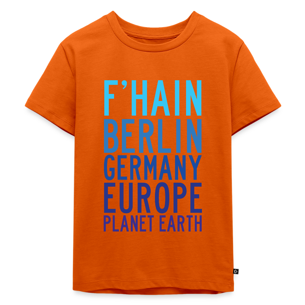 F'hain - Planet Earth - Kinder Premium T-Shirt - Orange