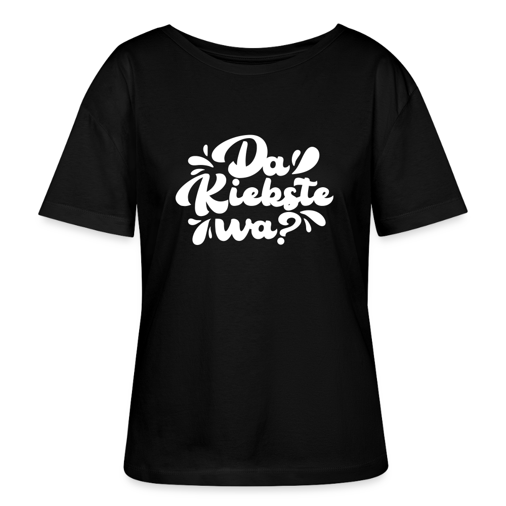 Kiekste - Relaxed Rundhals Frauen Bio-T-Shirt - Schwarz