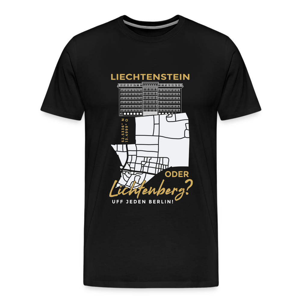 Liechtenstein oder Lichtenberg - Männer Premium T-Shirt - Schwarz