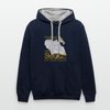 Stockholm oder Steglitz - Kontrast Hoodie - Navy/Grau meliert