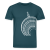 Der Turm von unten - weiß - Unisex Bio T-Shirt - Dunkles Petrol