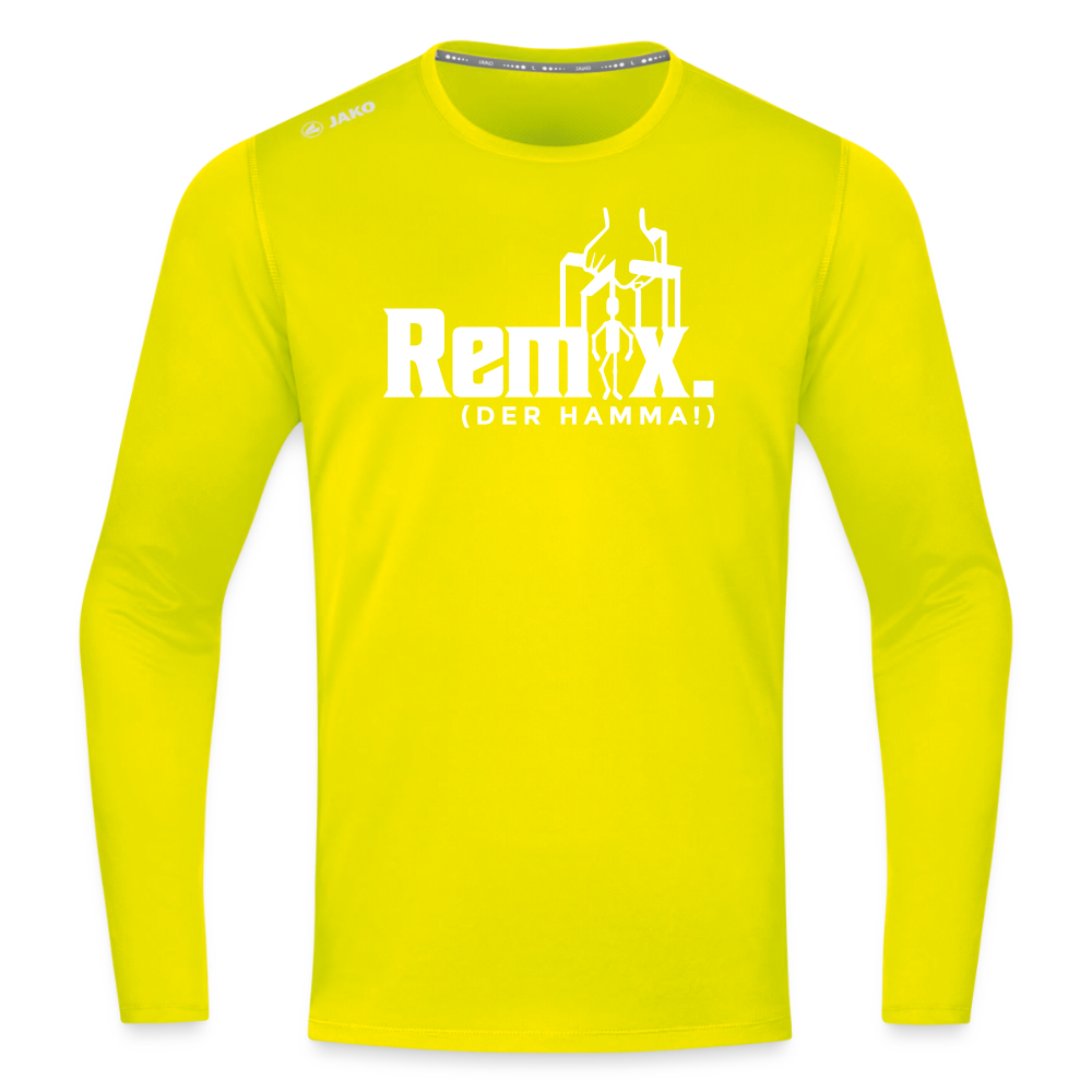 Remix. - Männer Sport Langamshirt - Neongelb