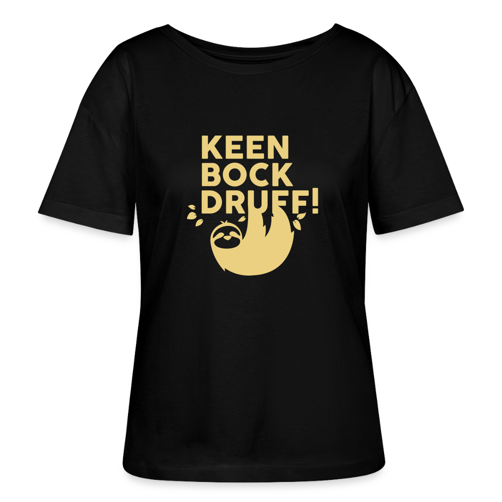 Keen Bock druff! - Relaxed Rundhals Frauen Bio-T-Shirt - Schwarz