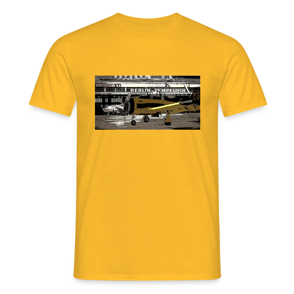 Tempelhof Flugzeug - Männer Premium T-Shirt - Gelb