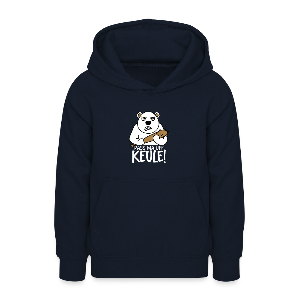Pass ma uff Keule - Teenager Hoodie - Navy