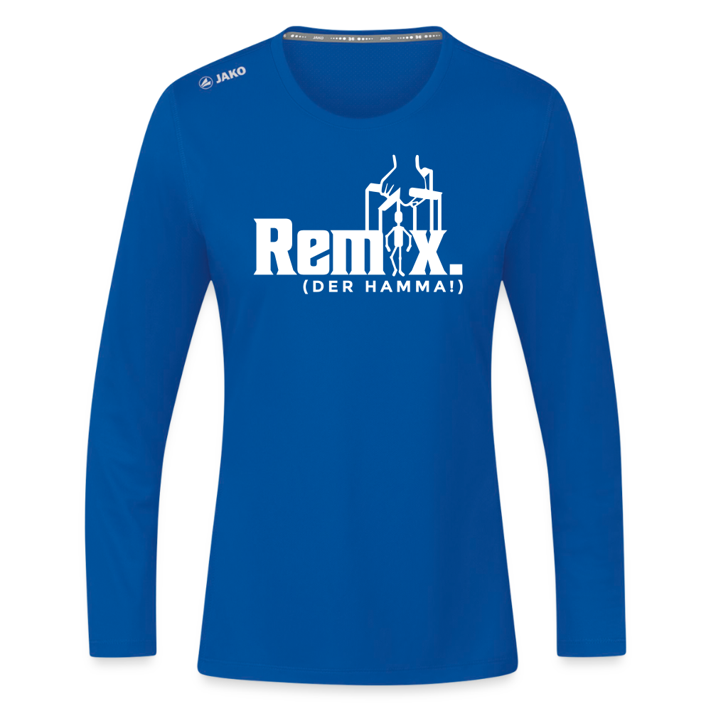 Remix. - Frauen Sport Langarmshirt - Royalblau
