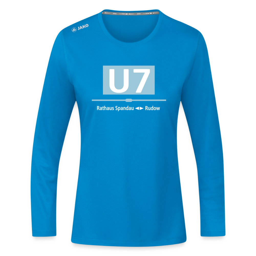 U7 - Frauen Sport Langarmshirt - Saphirblau