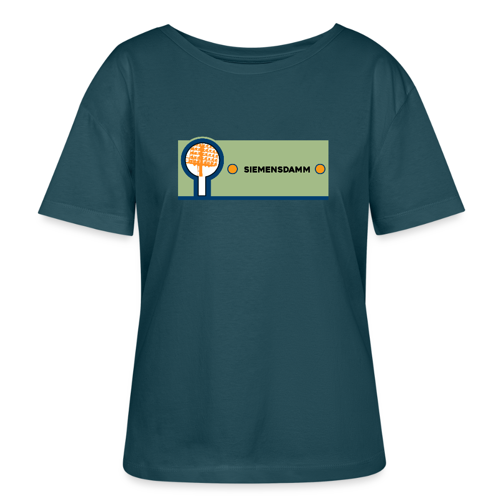 Siemensdamm - Relaxed Rundhals Frauen Bio-T-Shirt - Dunkles Petrol