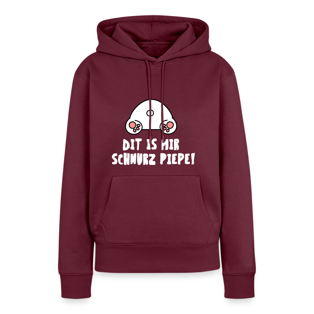 Dit is mir Schnurz Piepe - Frauen Premium Hoodie - Burgunderrot
