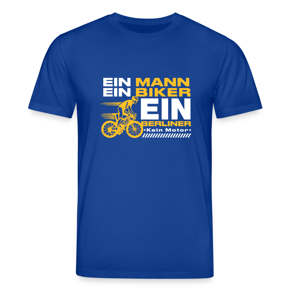 Ein Mann, Ein Biker, Ein Berliner - Unisex Bio T-Shirt - Dunkelblau