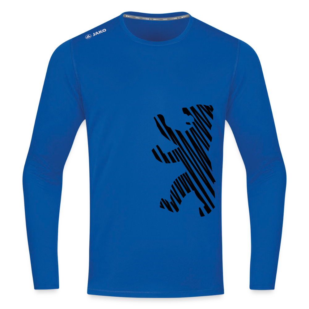 Berliner Bär im Netz - weiß - Männer Sport Langamshirt - Royalblau