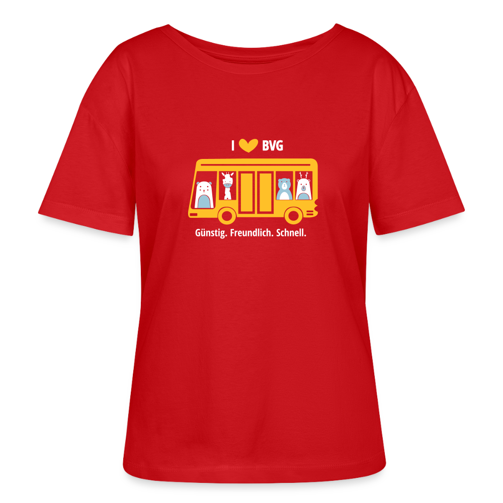 I love BVG - Relaxed Rundhals Frauen Bio-T-Shirt - Rot