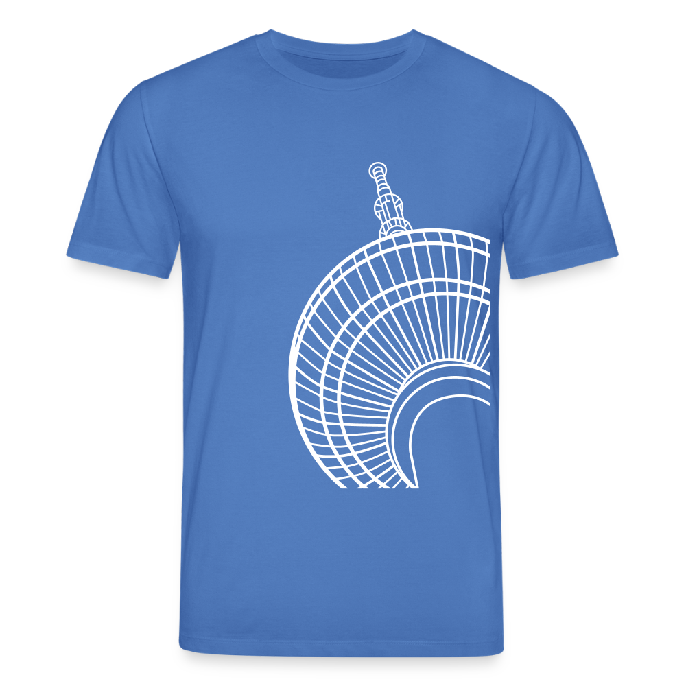 Der Turm von unten - weiß - Unisex Bio T-Shirt - Achtsames Blau