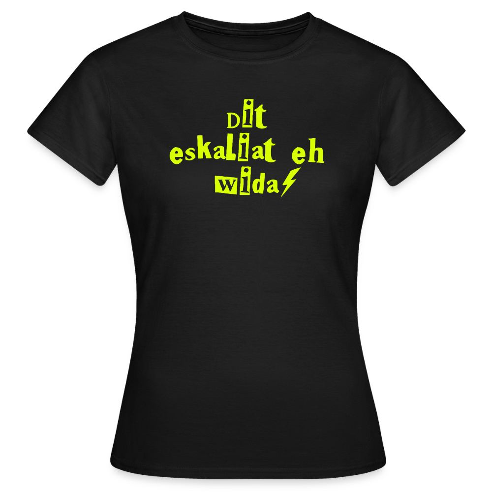 Dit eskaliat eh wilda  - Frauen Premium T-Shirt - Schwarz