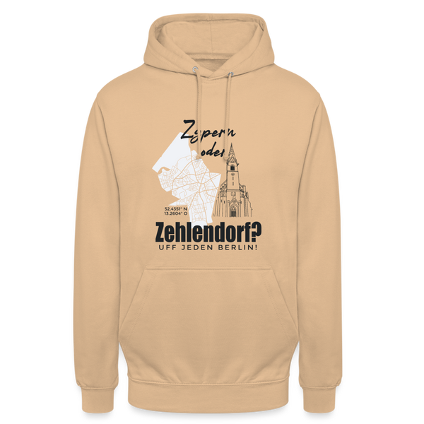 Zypern oder Zehlendorf - Unisex Hoodie - Pfirsich