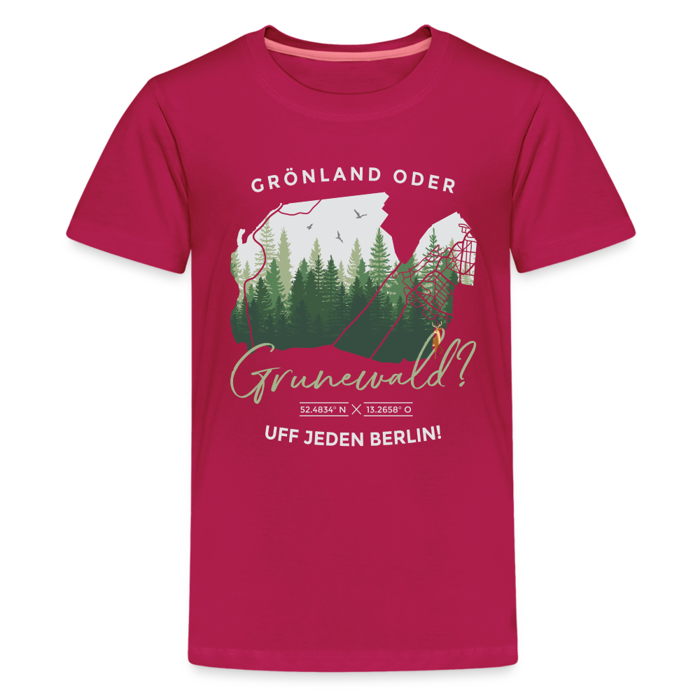 Grönland oder Grunewald - Teenager Premium T-Shirt - dunkles Pink