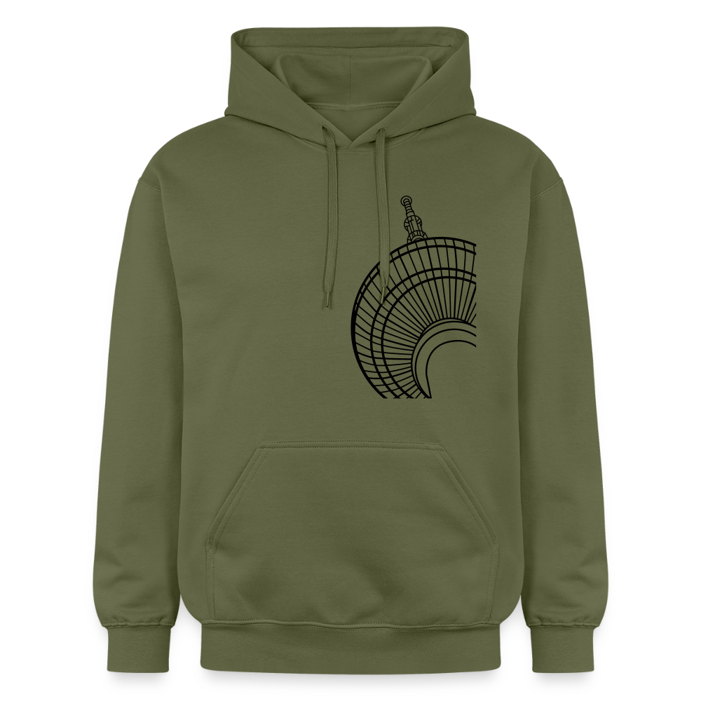 Der Turm von unten - schwarz - Hoodie - Militärgrün