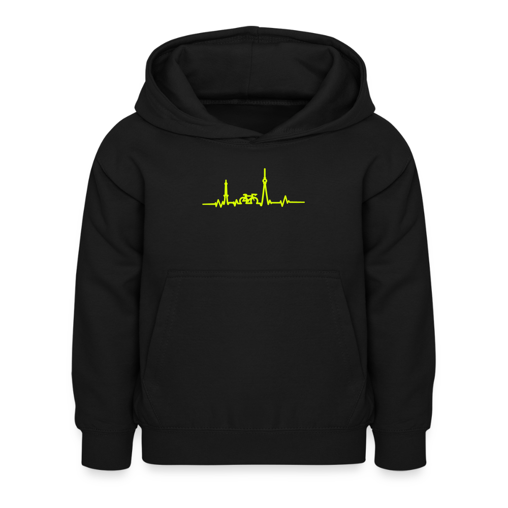 Herzschlag für Fahrradfahrer - Kinder Hoodie - Schwarz