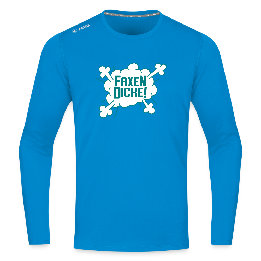 Faxen Dicke! - Männer Sport Langamshirt - Saphirblau