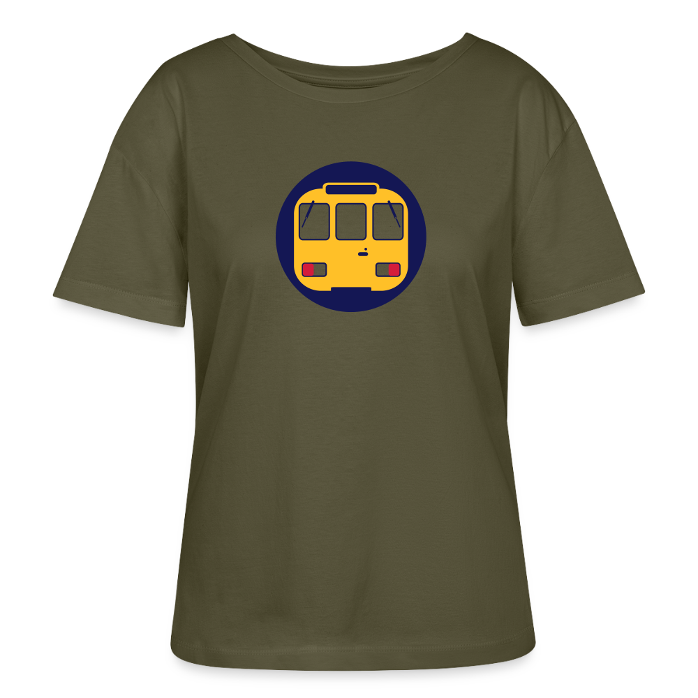 U-Bahntunnel - Relaxed Rundhals Frauen Bio-T-Shirt - Khaki