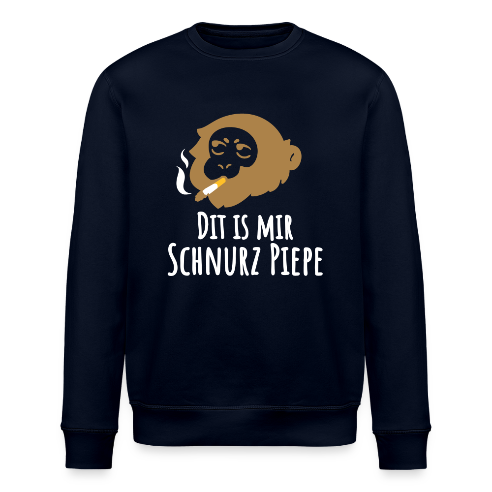 Dit is mir Schnurz Affe - Unisex Bio Sweatshirt - Navy