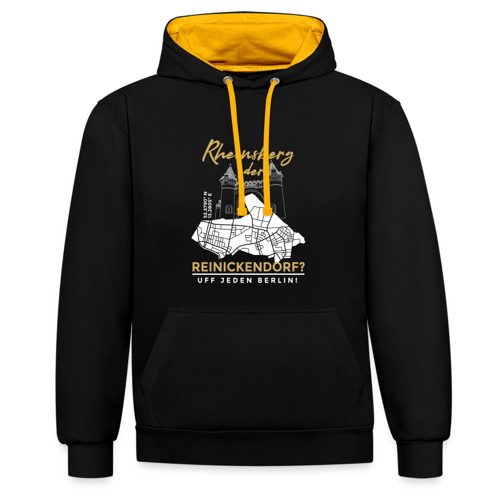 Rheinsberg Oder Reinickendorf - Kontrast Hoodie - Schwarz/Gold