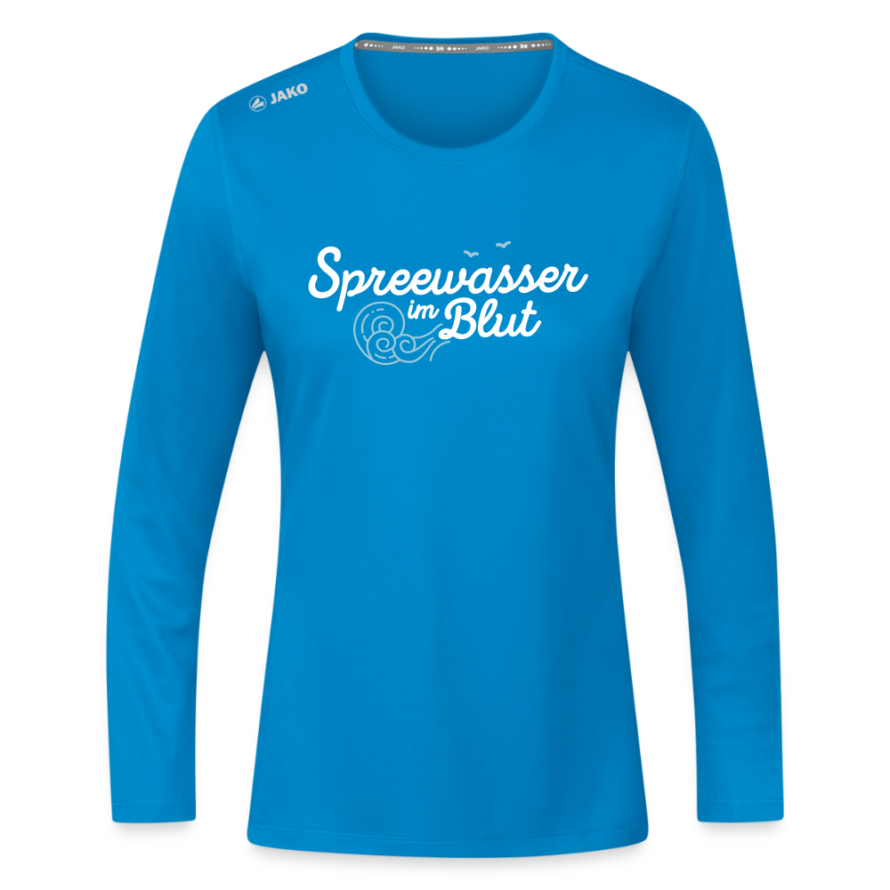 Spreewasser im Blut - Frauen Sport Langarmshirt - Saphirblau