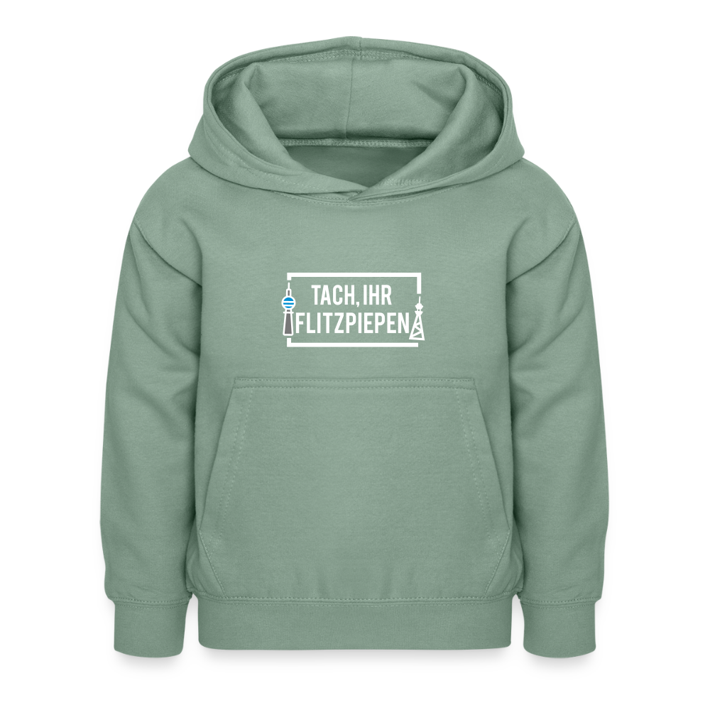Tach ihr Flitzpiepen - weiß - Kinder Hoodie - Graugrün