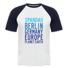 Spandau Planet Earth - Männer Baseball T-Shirt - Weiß/Navy