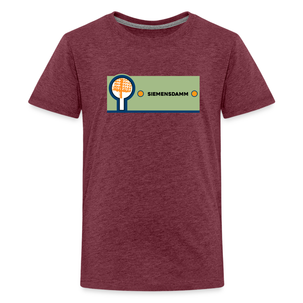 Siemensdamm - Teenager Premium T-Shirt - Bordeauxrot meliert