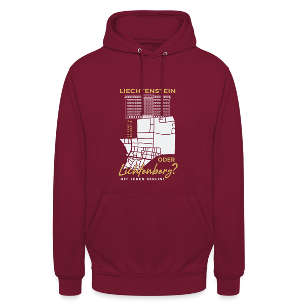Liechtenstein oder Lichtenberg - Unisex Hoodie - Bordeaux