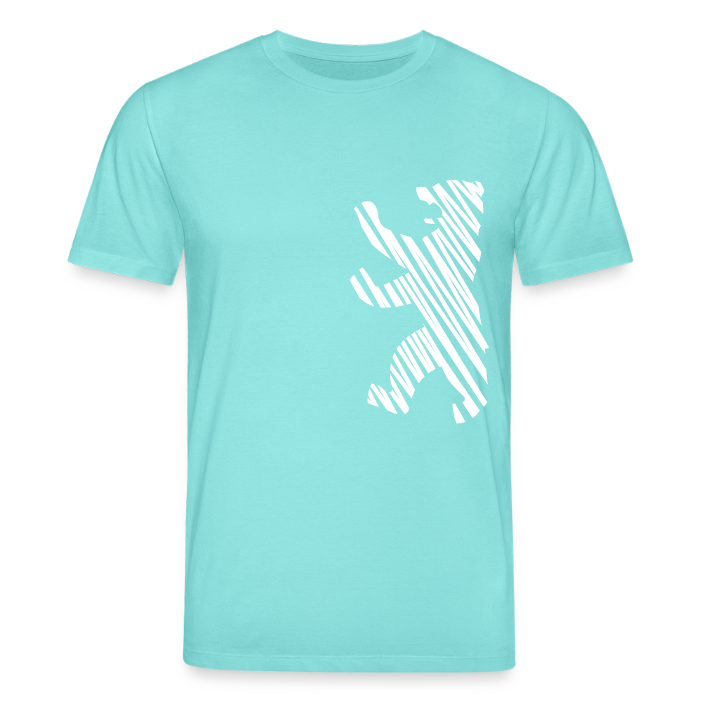 Berliner Bär im Netz - weiß - Unisex Bio T-Shirt - Poolblau