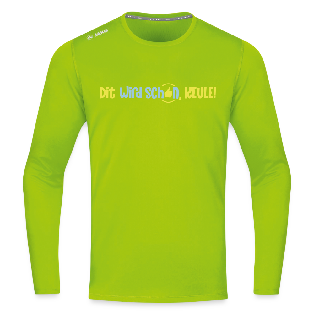 Dit wird schon, Keule! - Männer Sport Langamshirt - Neongrün
