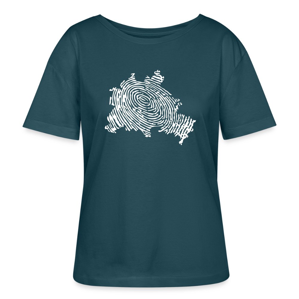 Berliner Finger - Relaxed Rundhals Frauen Bio-T-Shirt - Dunkles Petrol