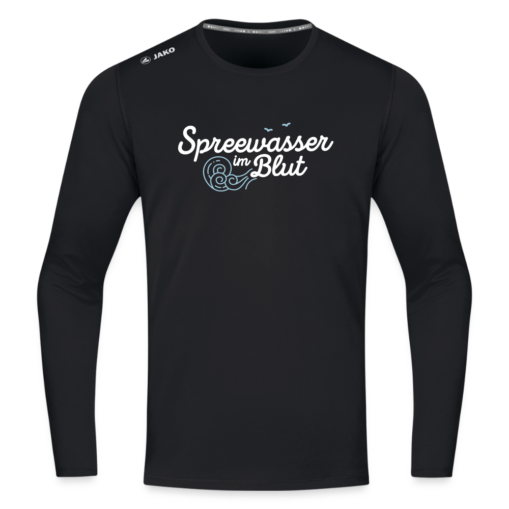 Spreewasser im Blut - Männer Sport Langamshirt - Schwarz