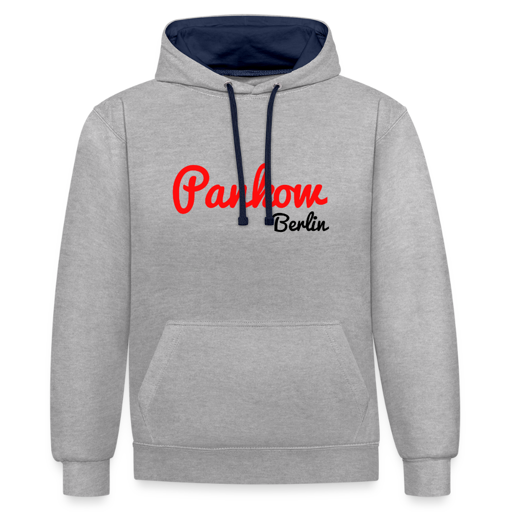 Pankow Berlin - Kontrast Hoodie - Grau meliert/Navy
