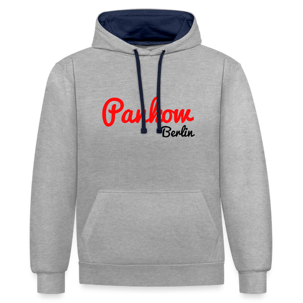Pankow Berlin - Kontrast Hoodie - Grau meliert/Navy