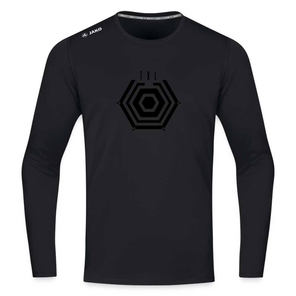 Tegel TXL Umrisse - Männer Sport Langamshirt - Schwarz