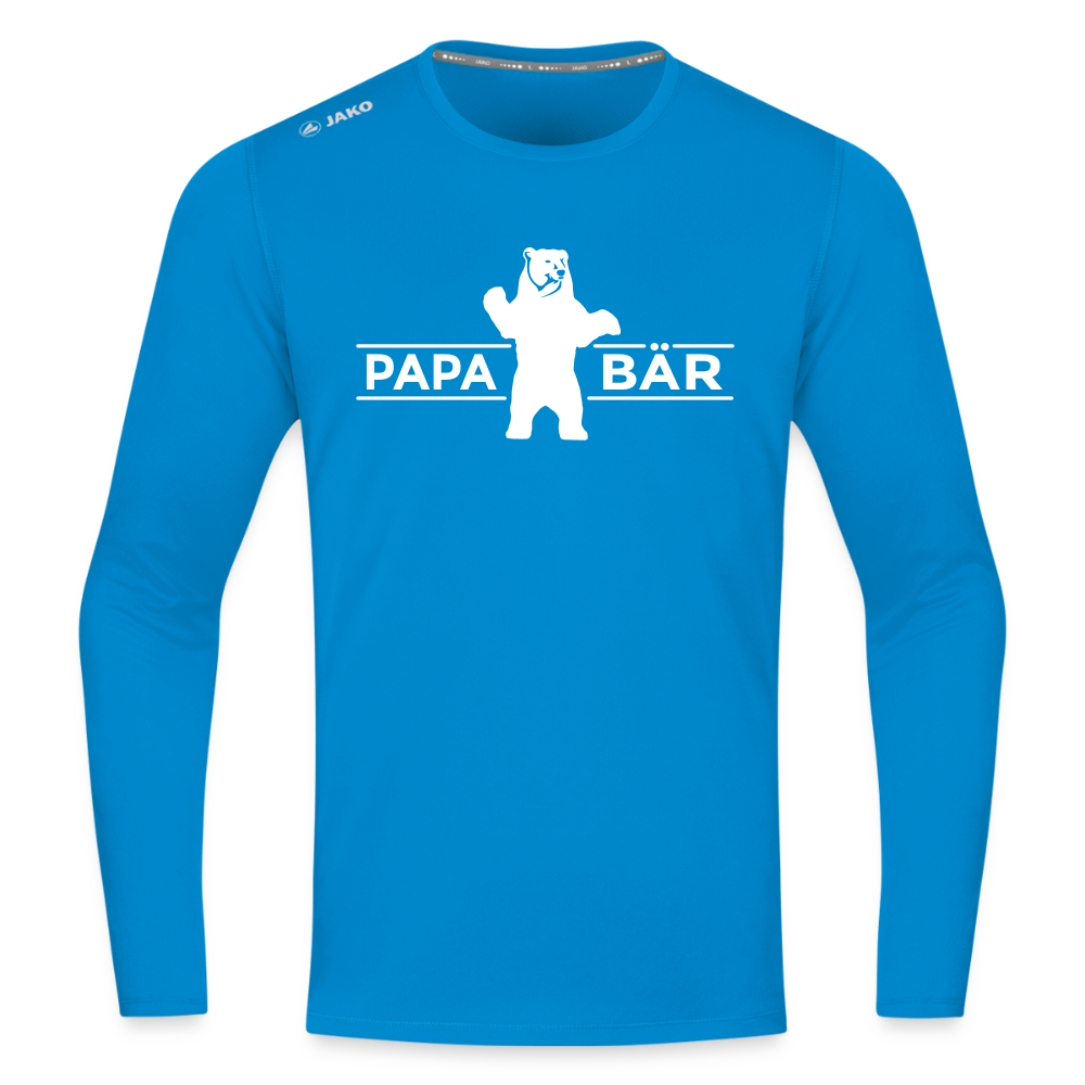 Papa Bär - Männer Sport Langamshirt - Saphirblau