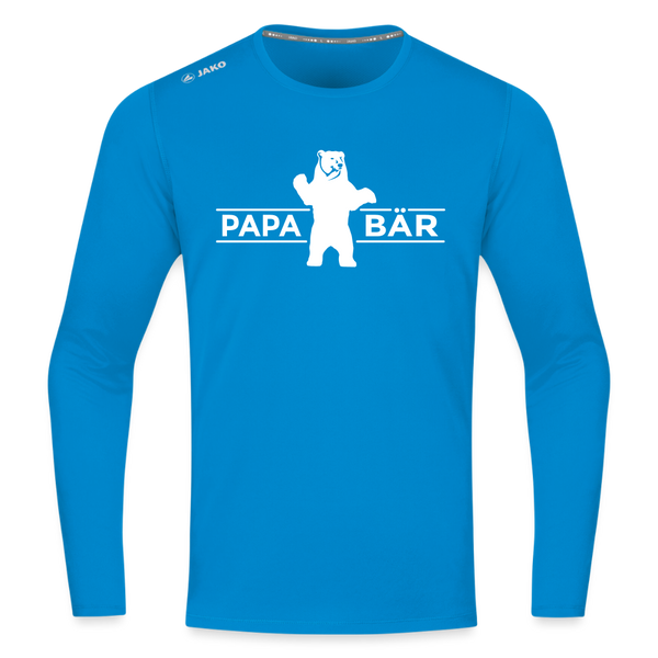 Papa Bär - Männer Sport Langamshirt - Saphirblau
