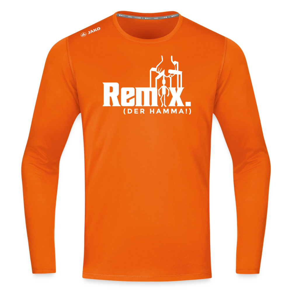 Remix. - Männer Sport Langamshirt - Neonorange