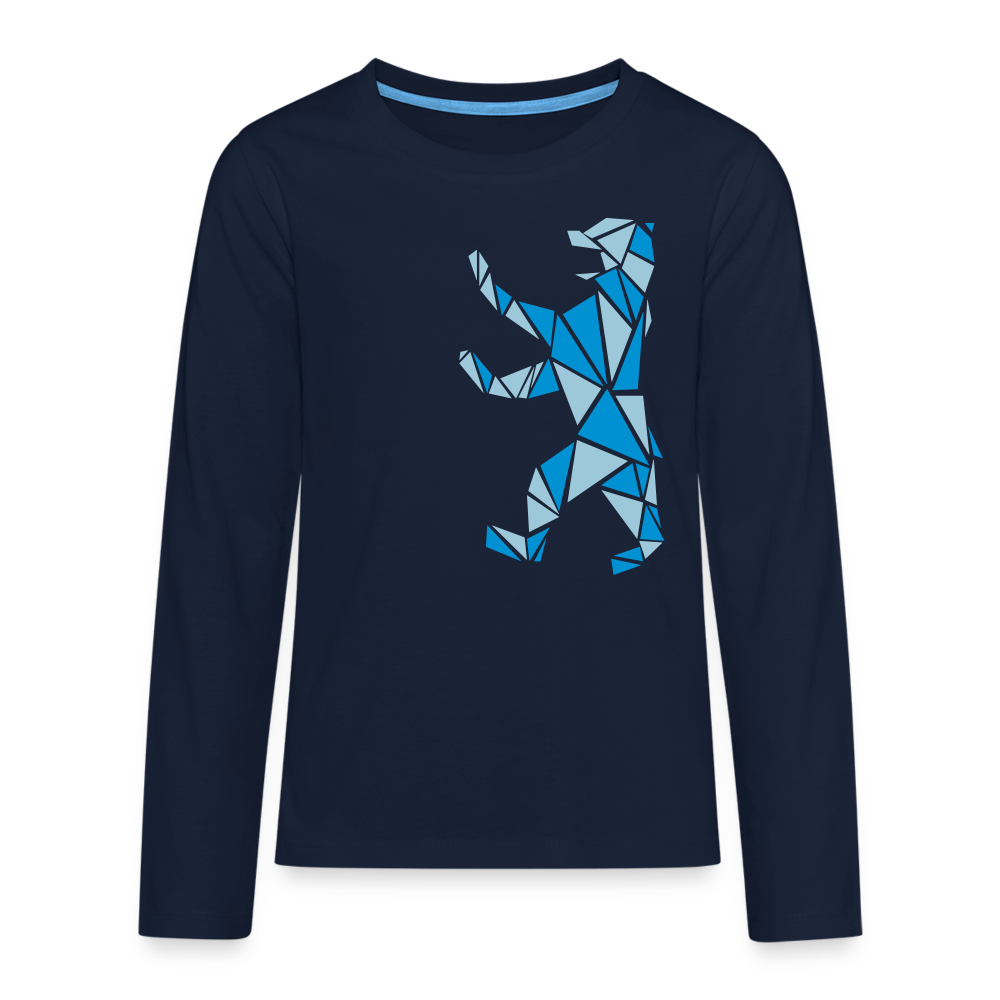 Berliner Bär Geometrie - Teenager Langarmshirt - Navy