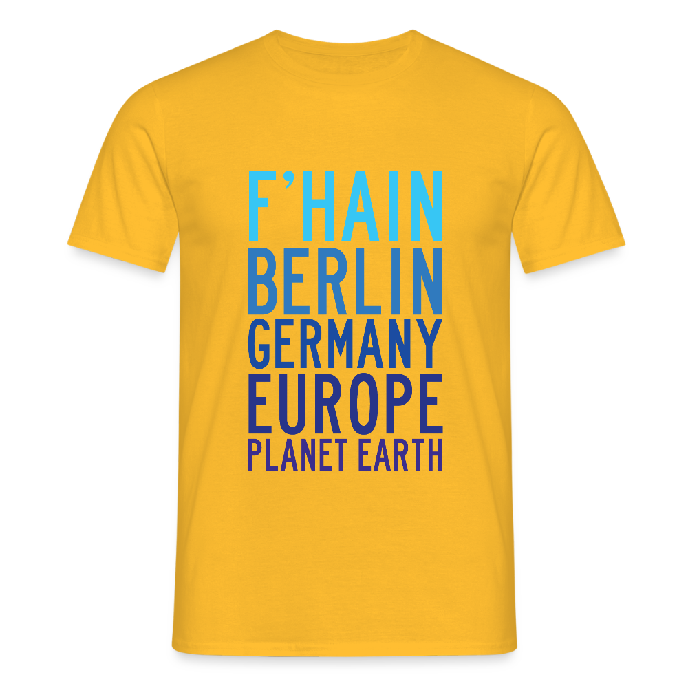 F'hain - Planet Earth - Männer Premium T-Shirt - Gelb
