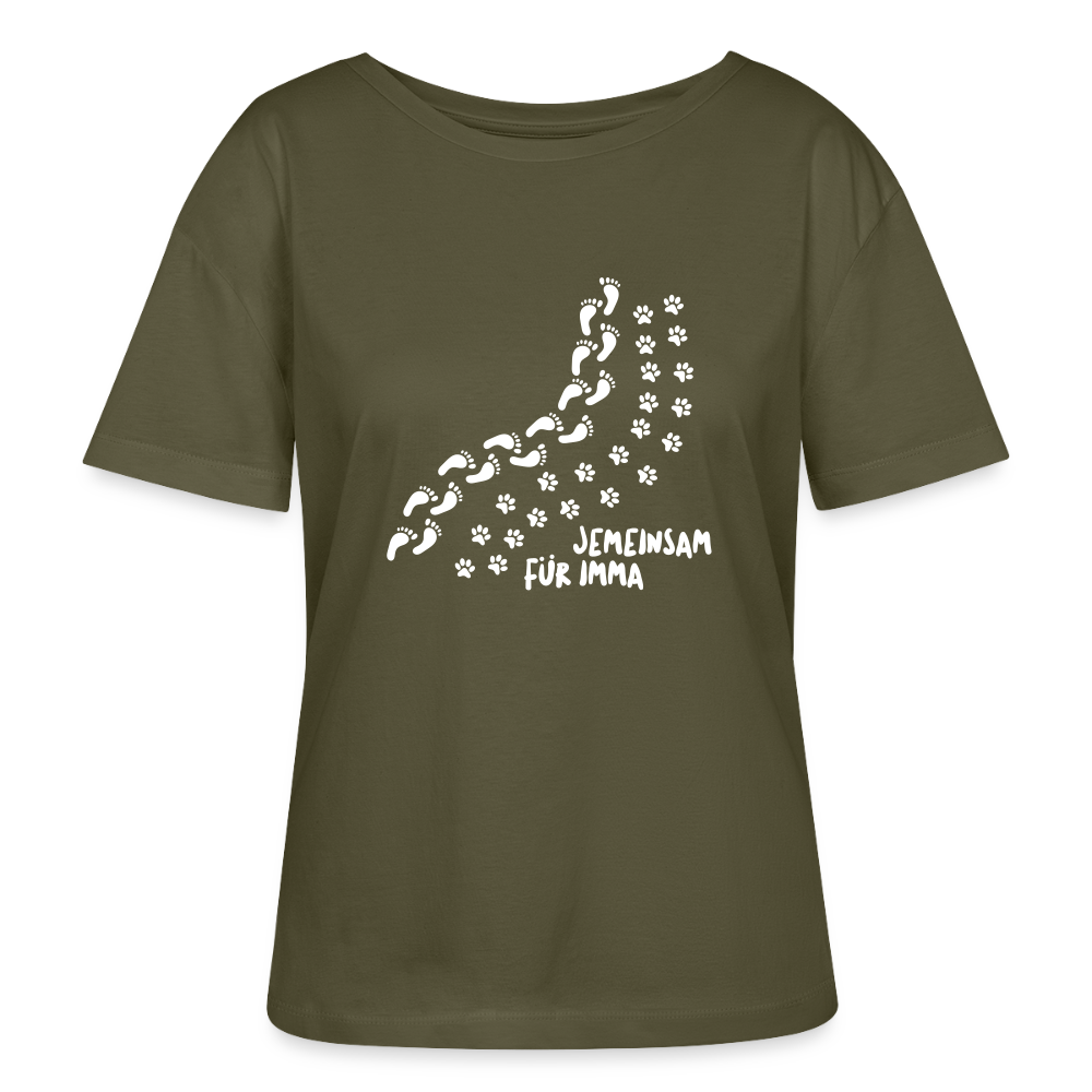 Jemeinsam Für Imma - Relaxed Rundhals Frauen Bio-T-Shirt - Khaki