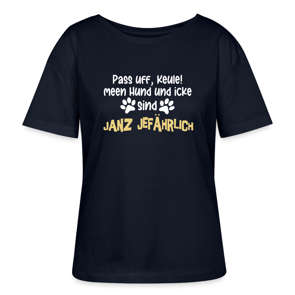 Janz Jefährlich - Relaxed Rundhals Frauen Bio-T-Shirt - Navy